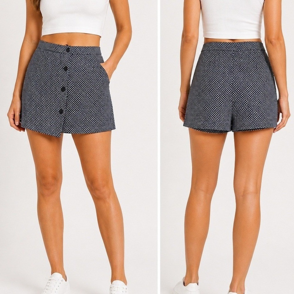 VTG Liz Claiborne Lizsport Petite Navy Blue Star Print Shorts Womens‎ 16P
